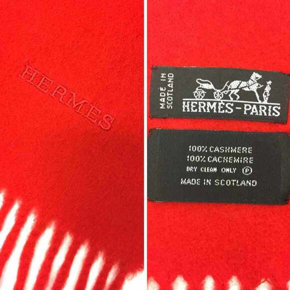 HERMES Red Scarf - Picture 3 of 3